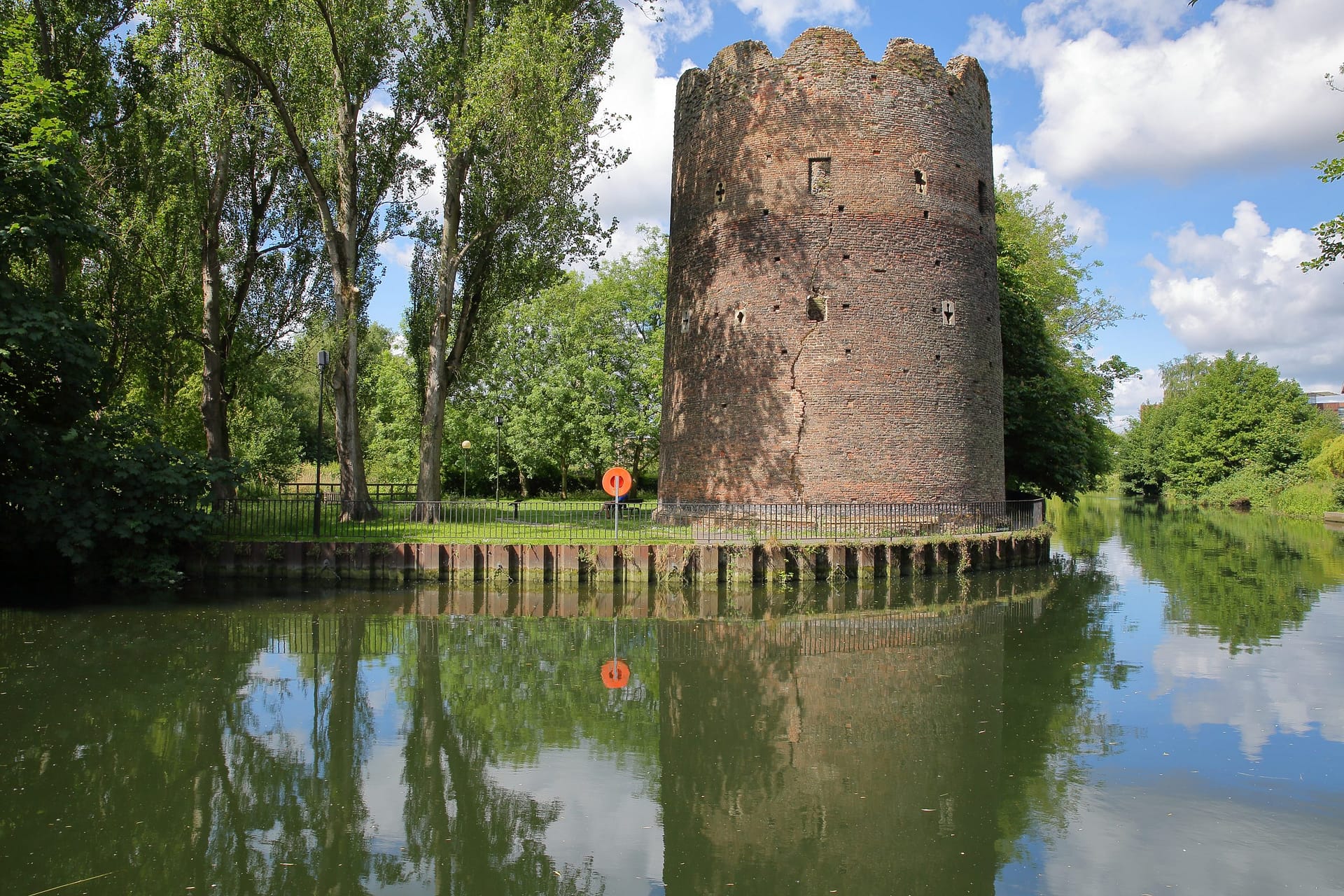 Remains of a Norman watchtower in Norwich, UK.